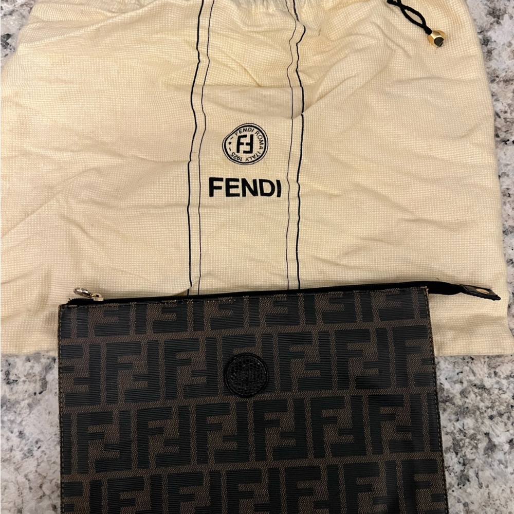 Fendi Zucca toiletry bag with dust bag